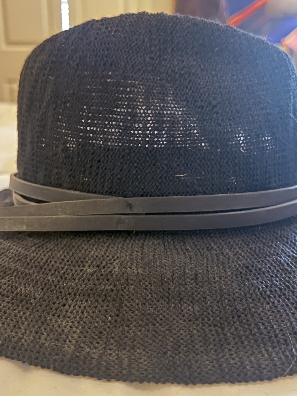Phase 3 Classic Black Knit Fedora with Band - Picture 4 of 5